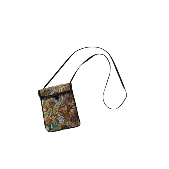 Vintage Tapestry Children Of The World Crossbody Bag Beige One Size Boho Cottage - Picture 1 of 9